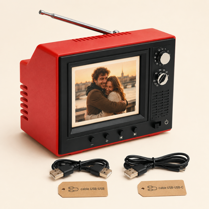 Mini TV Retro con Reproductor de Recuerdos
