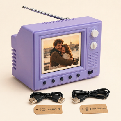 Mini TV Retro con Reproductor de Recuerdos