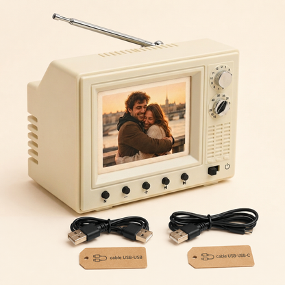Mini TV Retro con Reproductor de Recuerdos