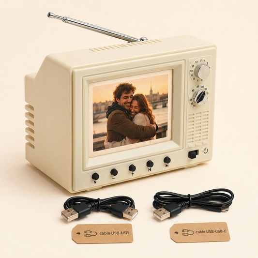 Mini TV Retro con Reproductor de Recuerdos
