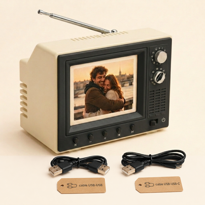 Mini TV Retro con Reproductor de Recuerdos