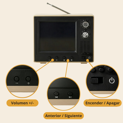Mini TV Retro con Reproductor de Recuerdos