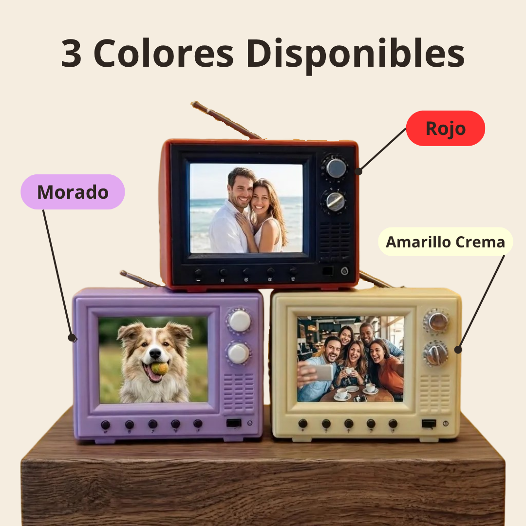 Mini TV Retro con Reproductor de Recuerdos
